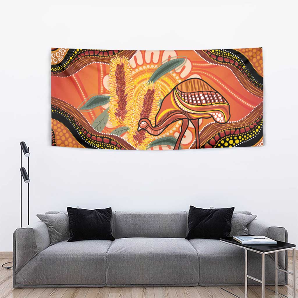 Indigenous Emu Australia Tapestry Australian Bottlebrushes Aboriginal Art Proud