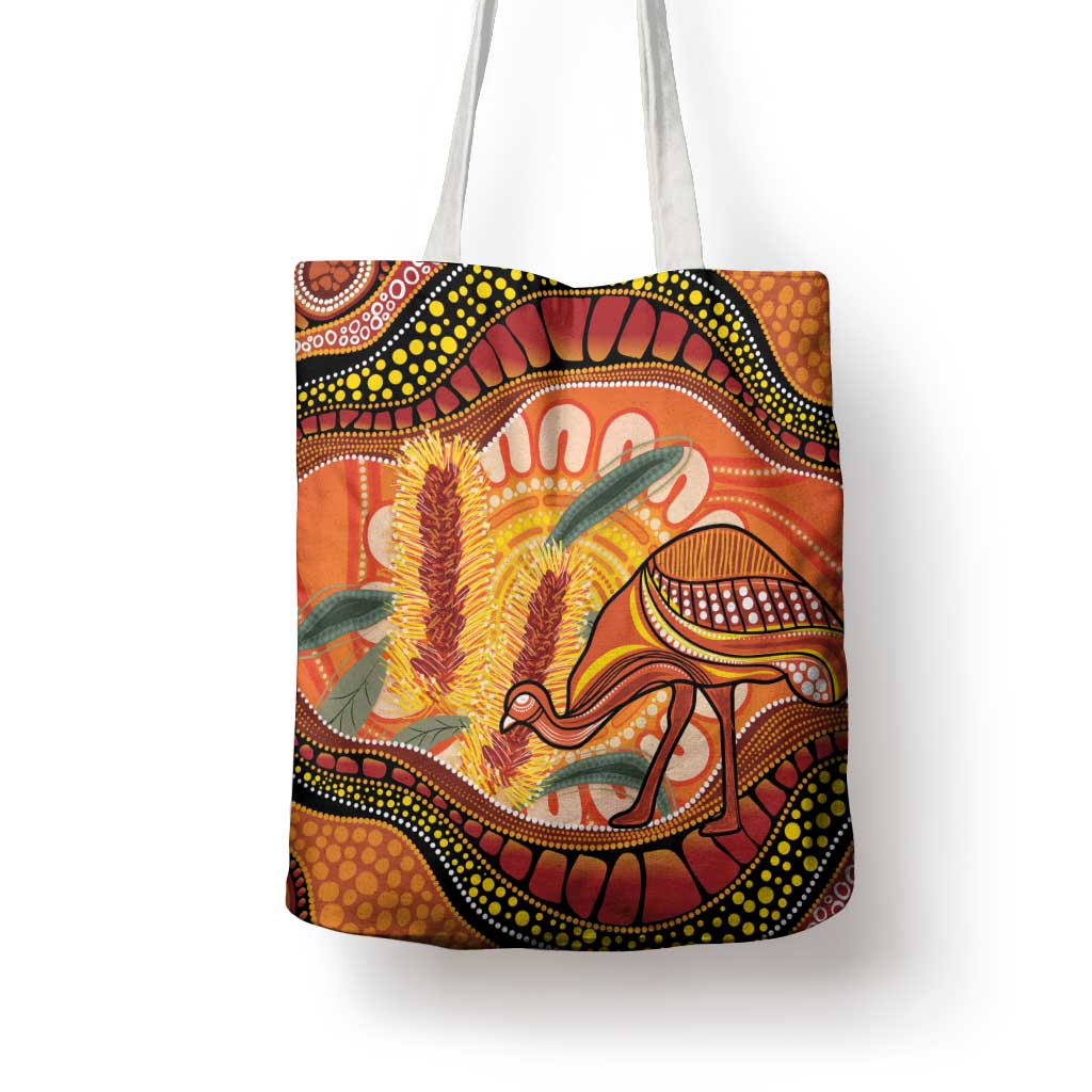 Indigenous Emu Australia Tote Bag Australian Bottlebrushes Aboriginal Art Proud