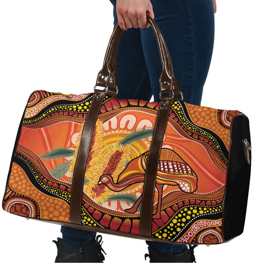Indigenous Emu Australia Travel Bag Australian Bottlebrushes Aboriginal Art Proud