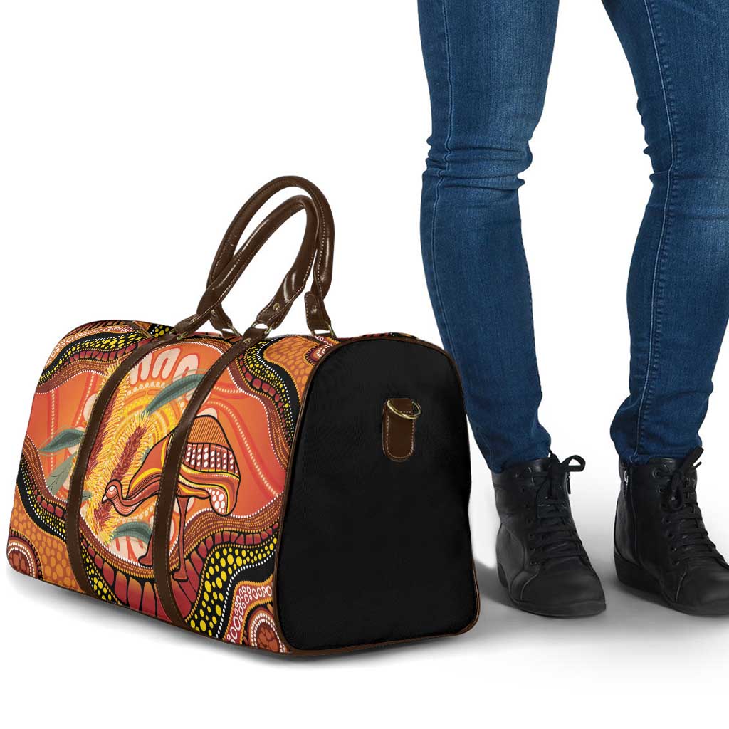 Indigenous Emu Australia Travel Bag Australian Bottlebrushes Aboriginal Art Proud