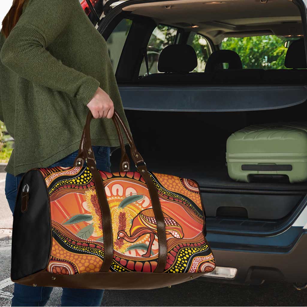 Indigenous Emu Australia Travel Bag Australian Bottlebrushes Aboriginal Art Proud