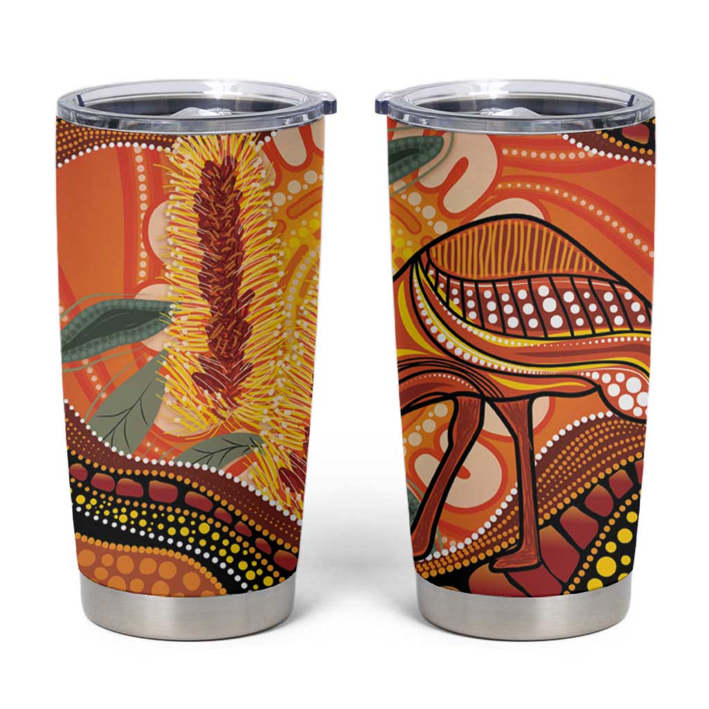 Indigenous Emu Australia Tumbler Cup Australian Bottlebrushes Aboriginal Art Proud