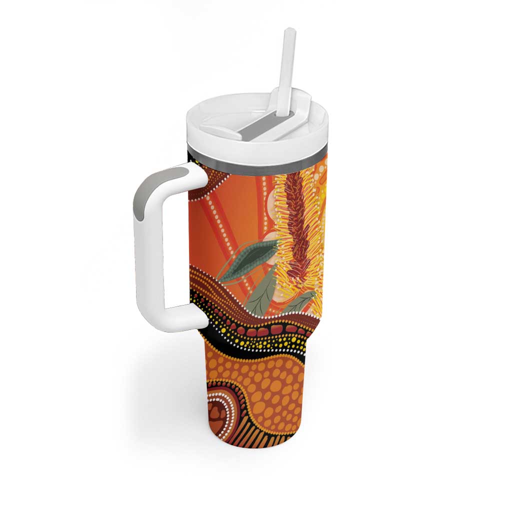 Indigenous Emu Australia Tumbler With Handle Australian Bottlebrushes Aboriginal Art Proud
