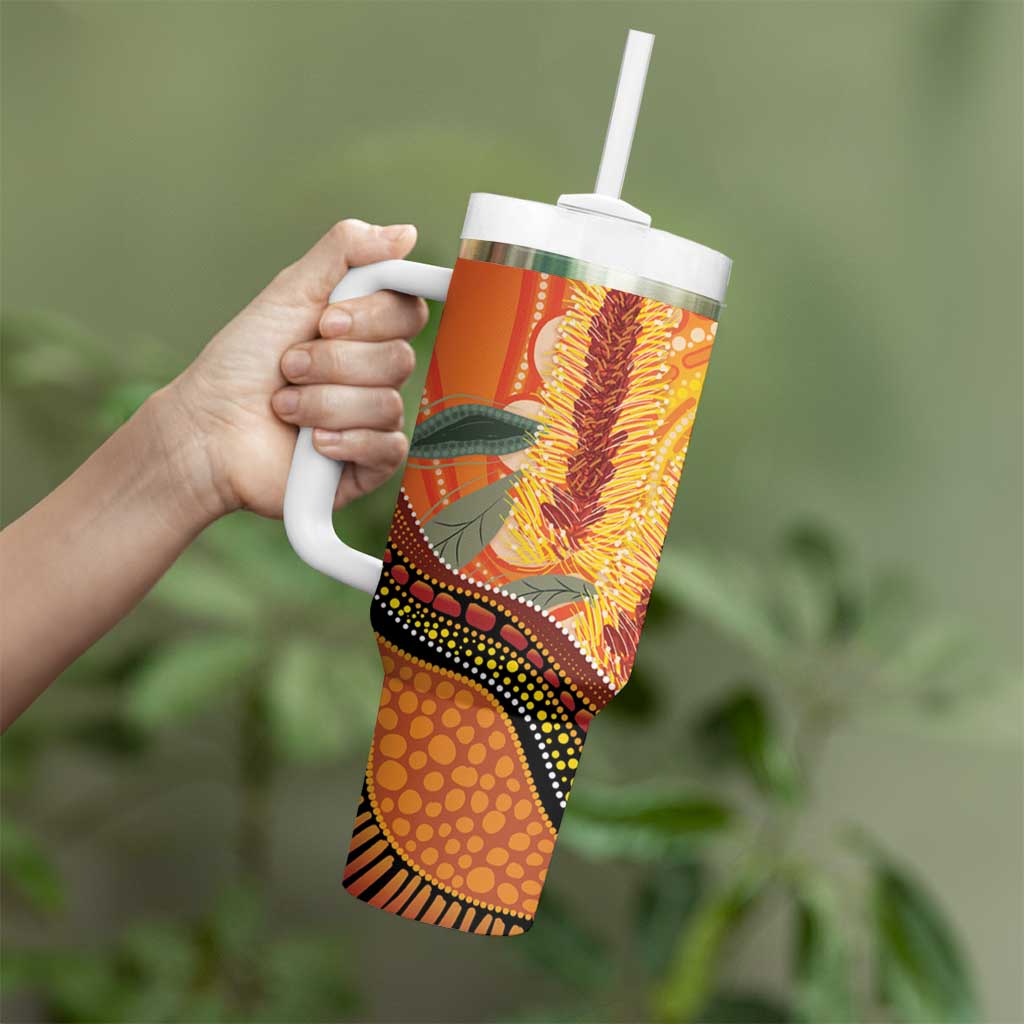 Indigenous Emu Australia Tumbler With Handle Australian Bottlebrushes Aboriginal Art Proud