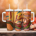 Indigenous Emu Australia Tumbler With Handle Australian Bottlebrushes Aboriginal Art Proud