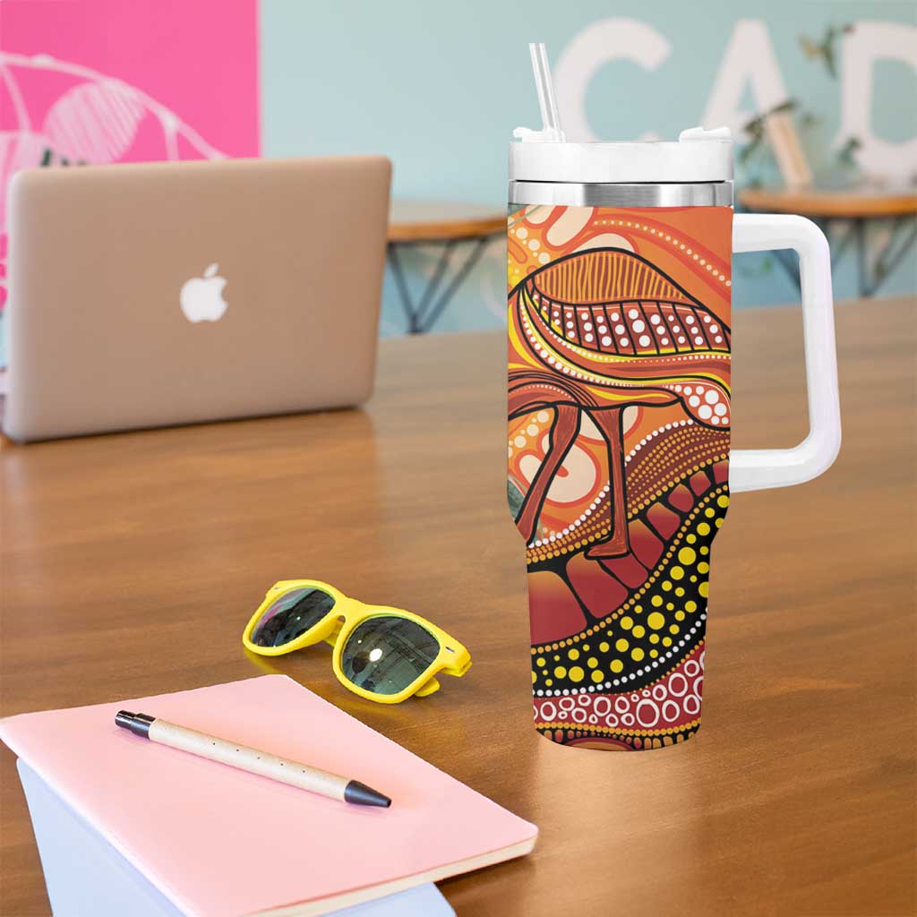 Indigenous Emu Australia Tumbler With Handle Australian Bottlebrushes Aboriginal Art Proud