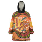 Indigenous Emu Australia Wearable Blanket Hoodie Australian Bottlebrushes Aboriginal Art Proud
