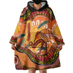 Indigenous Emu Australia Wearable Blanket Hoodie Australian Bottlebrushes Aboriginal Art Proud