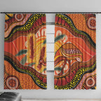 Indigenous Emu Australia Window Curtain Australian Bottlebrushes Aboriginal Art Proud
