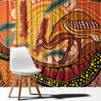 Indigenous Emu Australia Window Curtain Australian Bottlebrushes Aboriginal Art Proud