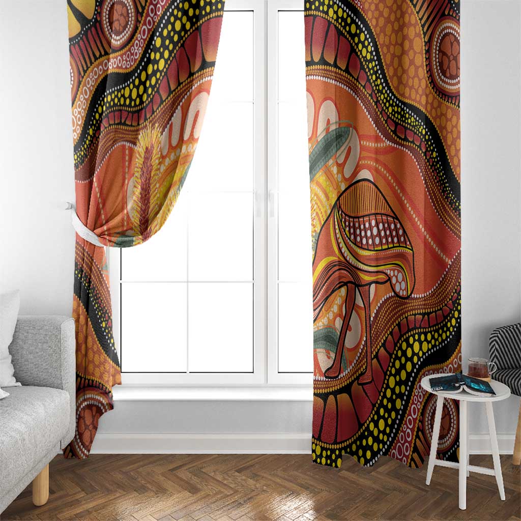Indigenous Emu Australia Window Curtain Australian Bottlebrushes Aboriginal Art Proud