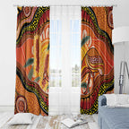 Indigenous Emu Australia Window Curtain Australian Bottlebrushes Aboriginal Art Proud