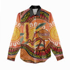 Indigenous Emu Australia Women Casual Shirt Australian Bottlebrushes Aboriginal Art Proud