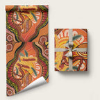 Indigenous Emu Australia Wrapping Paper Australian Bottlebrushes Aboriginal Art Proud