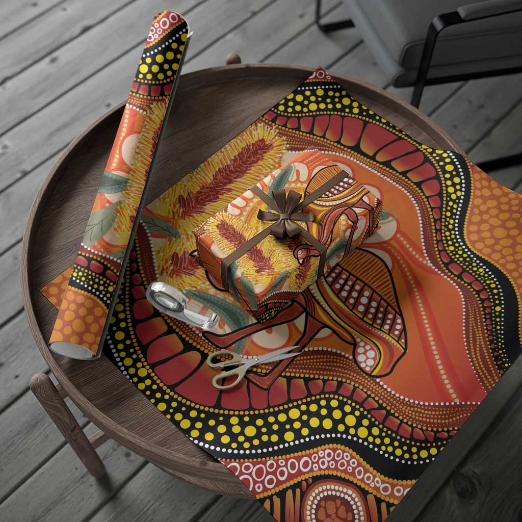 Indigenous Emu Australia Wrapping Paper Australian Bottlebrushes Aboriginal Art Proud
