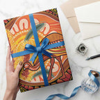 Indigenous Emu Australia Wrapping Paper Australian Bottlebrushes Aboriginal Art Proud