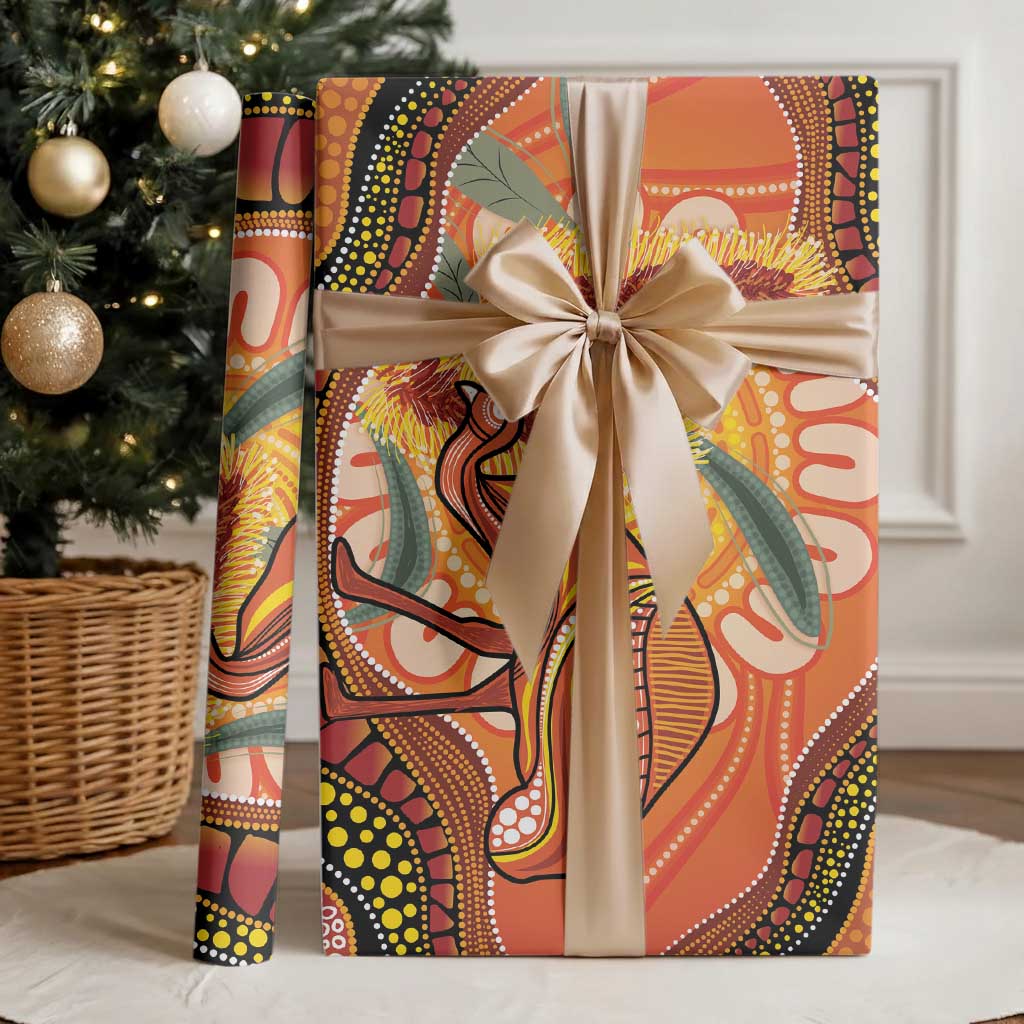 Indigenous Emu Australia Wrapping Paper Australian Bottlebrushes Aboriginal Art Proud