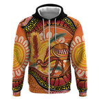 Indigenous Emu Australia Zip Hoodie Australian Bottlebrushes Aboriginal Art Proud