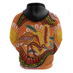 Indigenous Emu Australia Zip Hoodie Australian Bottlebrushes Aboriginal Art Proud