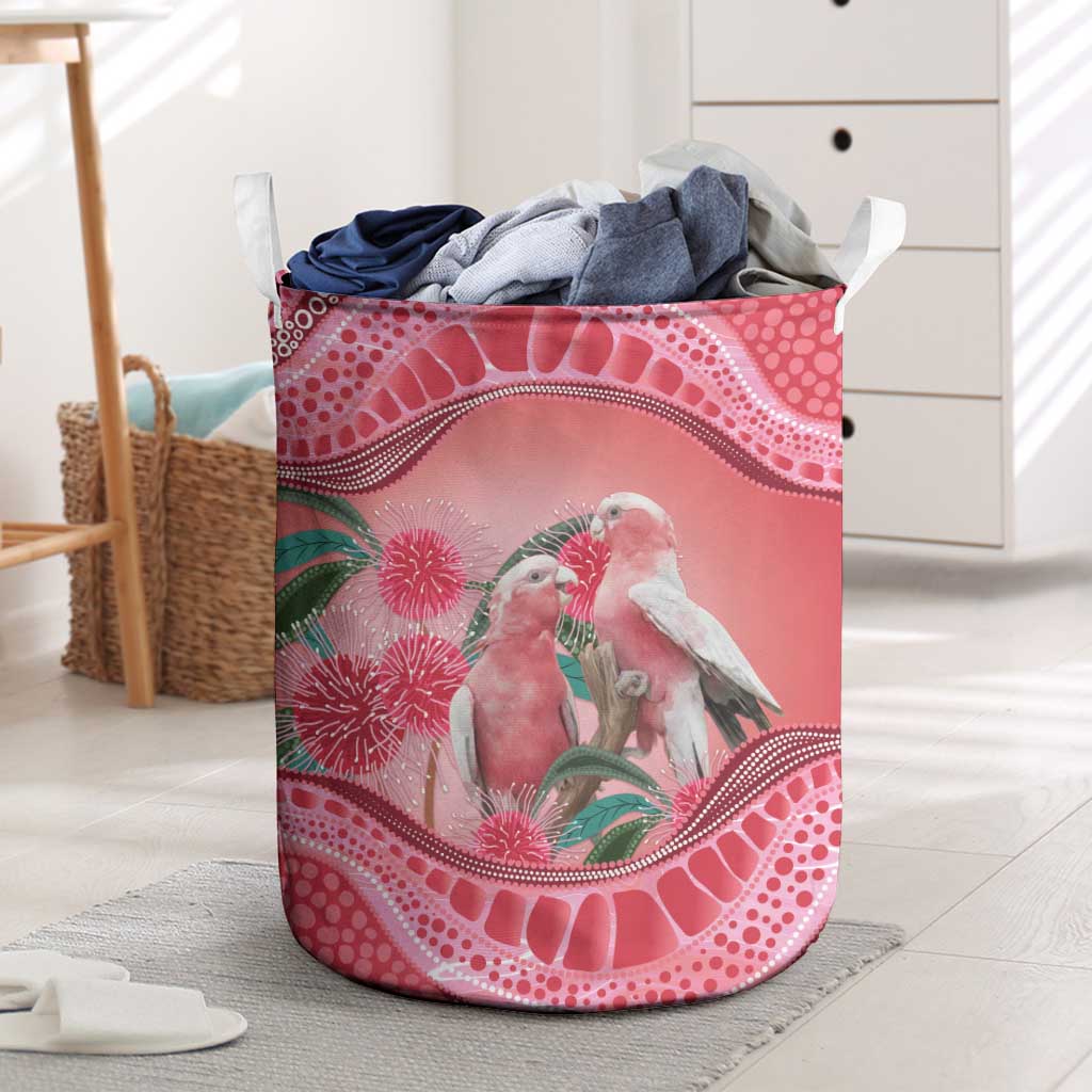 Indigenous Pink Galah Australia Laundry Basket Australian Hakea Aboriginal Art Proud