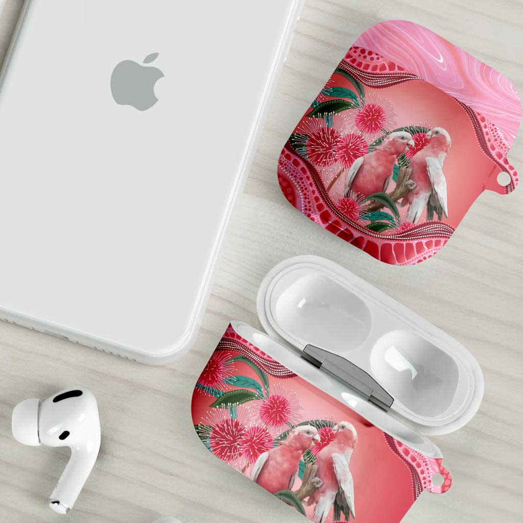 Indigenous Pink Galah Australia AirPods Case Australian Hakea Aboriginal Art Proud
