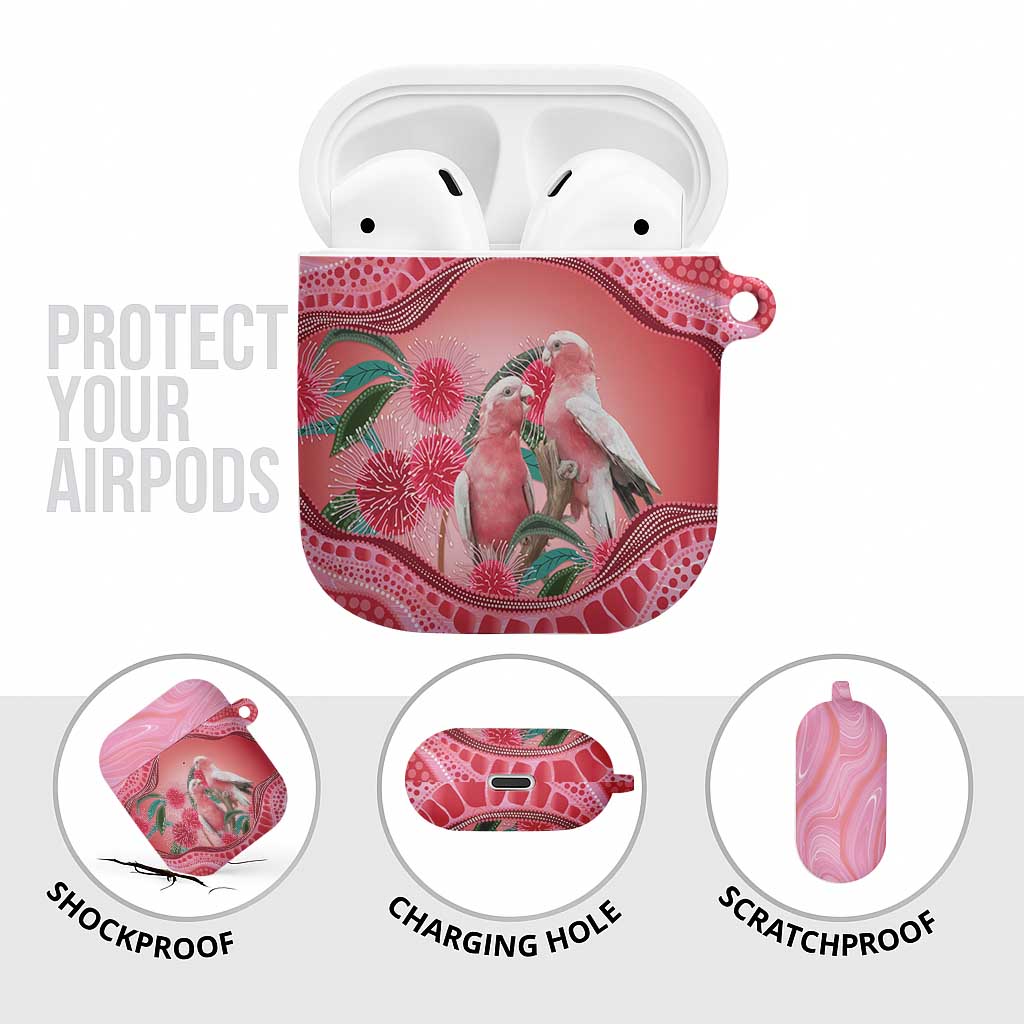 Indigenous Pink Galah Australia AirPods Case Australian Hakea Aboriginal Art Proud