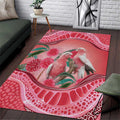 Indigenous Pink Galah Australia Area Rug Australian Hakea Aboriginal Art Proud