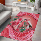 Indigenous Pink Galah Australia Area Rug Australian Hakea Aboriginal Art Proud