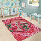 Indigenous Pink Galah Australia Area Rug Australian Hakea Aboriginal Art Proud