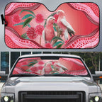 Indigenous Pink Galah Australia Auto Sun Shade Australian Hakea Aboriginal Art Proud