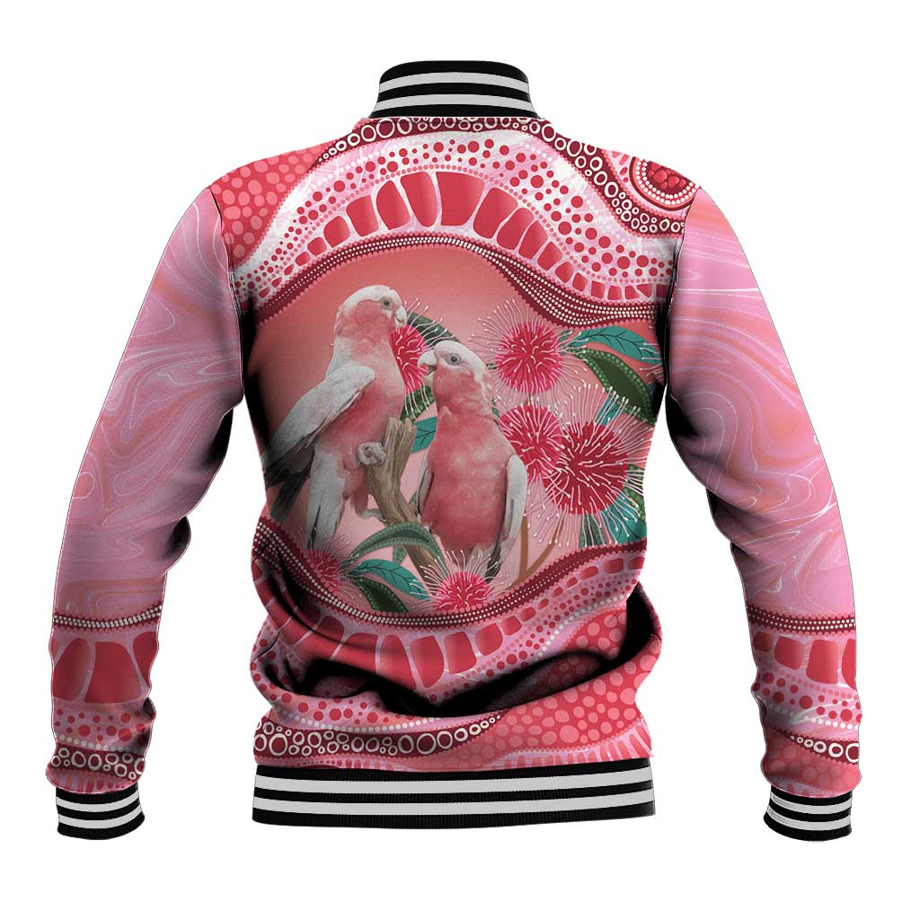 Indigenous Pink Galah Australia Baseball Jacket Australian Hakea Aboriginal Art Proud