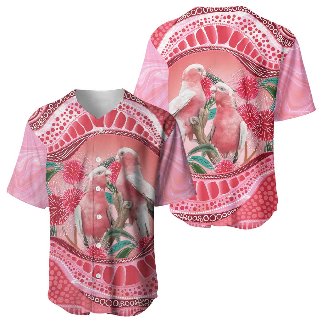Indigenous Pink Galah Australia Baseball Jersey Australian Hakea Aboriginal Art Proud