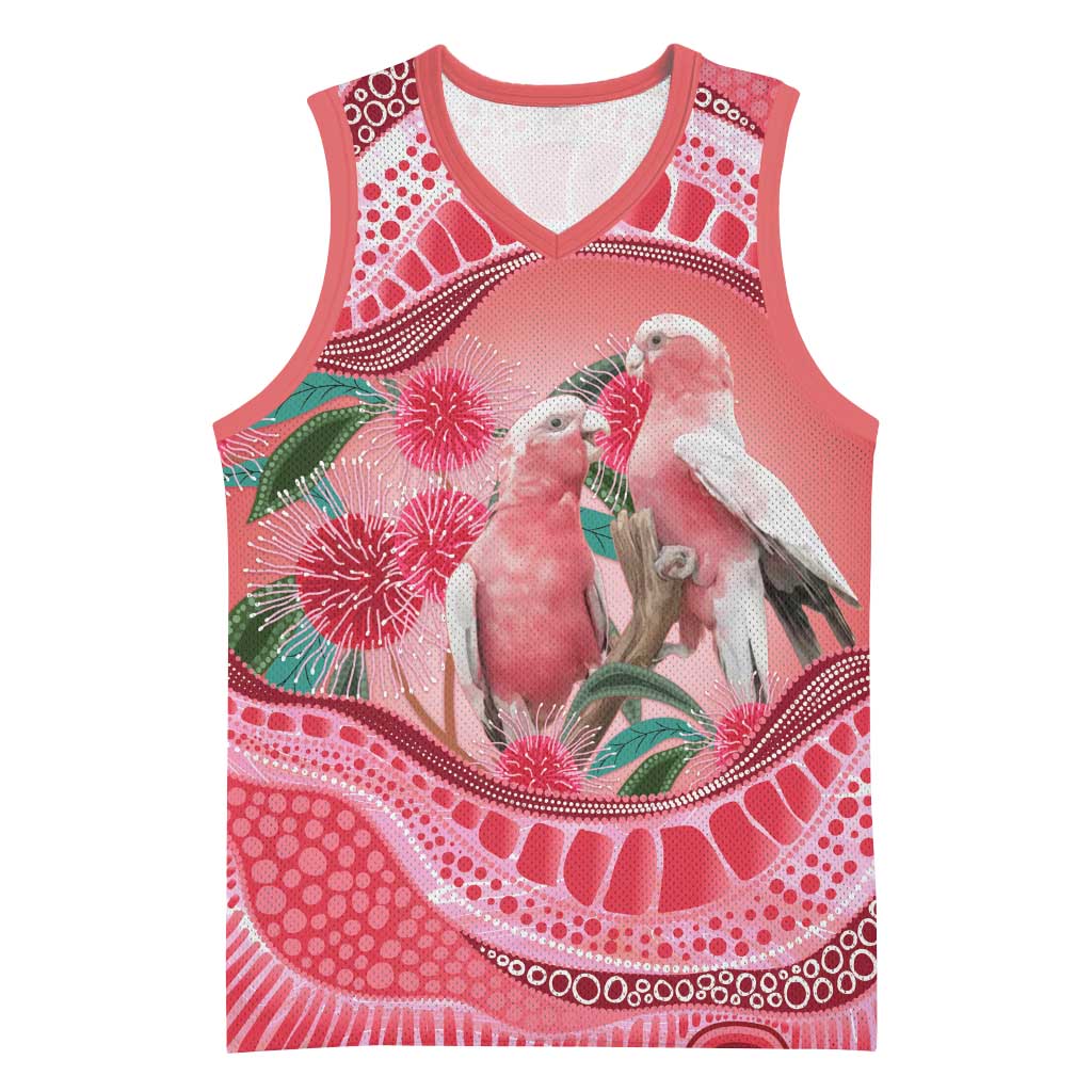 Indigenous Pink Galah Australia Basketball Jersey Australian Hakea Aboriginal Art Proud