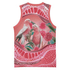 Indigenous Pink Galah Australia Basketball Jersey Australian Hakea Aboriginal Art Proud