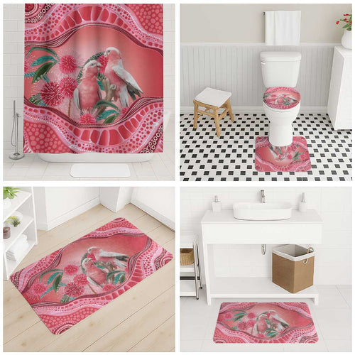 Indigenous Pink Galah Australia Bathroom Set Australian Hakea Aboriginal Art Proud