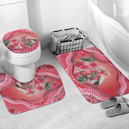 Indigenous Pink Galah Australia Bathroom Set Australian Hakea Aboriginal Art Proud