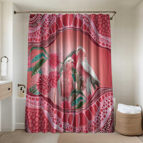 Indigenous Pink Galah Australia Bathroom Set Australian Hakea Aboriginal Art Proud