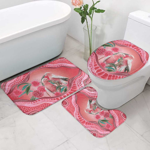 Indigenous Pink Galah Australia Bathroom Set Australian Hakea Aboriginal Art Proud