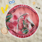 Indigenous Pink Galah Australia Beach Blanket Australian Hakea Aboriginal Art Proud