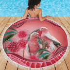 Indigenous Pink Galah Australia Beach Blanket Australian Hakea Aboriginal Art Proud