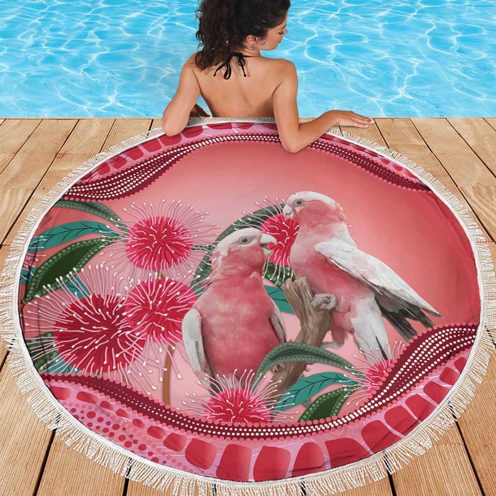 Indigenous Pink Galah Australia Beach Blanket Australian Hakea Aboriginal Art Proud