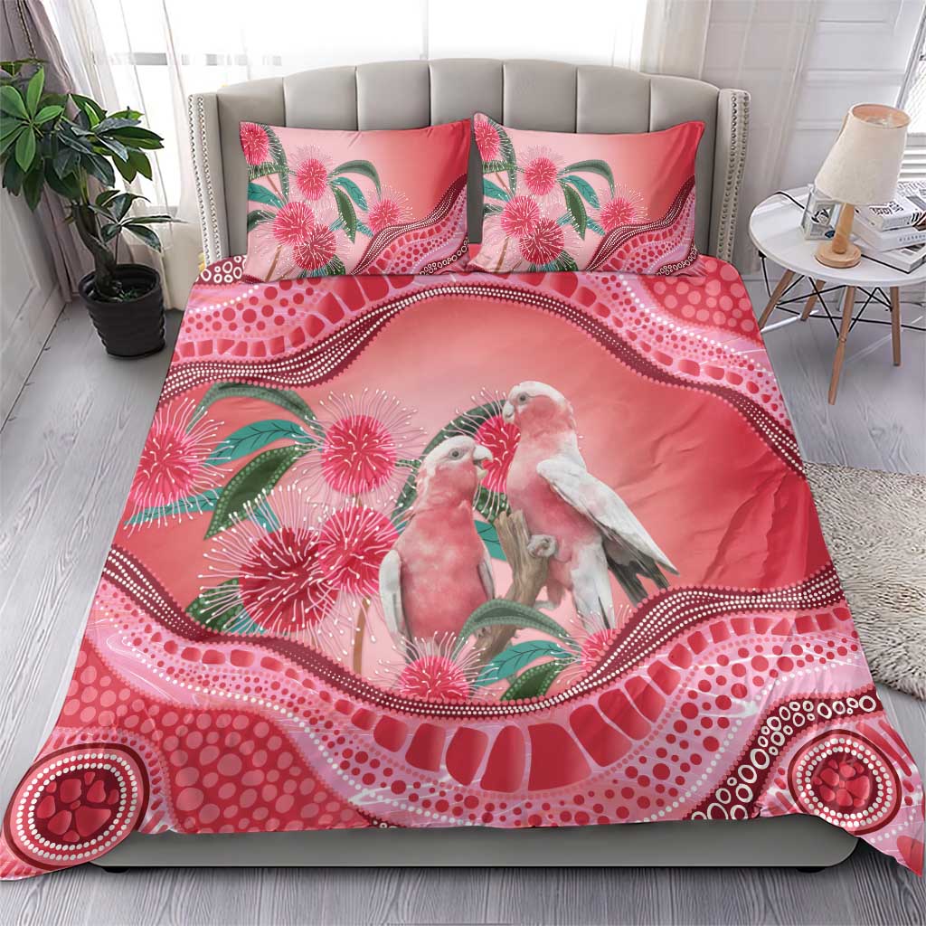 Indigenous Pink Galah Australia Bedding Set Australian Hakea Aboriginal Art Proud