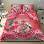 Indigenous Pink Galah Australia Bedding Set Australian Hakea Aboriginal Art Proud