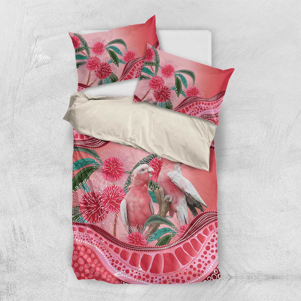 Indigenous Pink Galah Australia Bedding Set Australian Hakea Aboriginal Art Proud