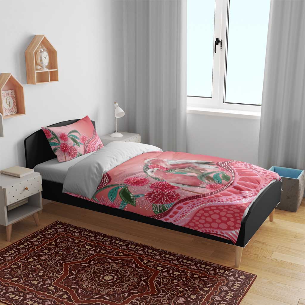 Indigenous Pink Galah Australia Bedding Set Australian Hakea Aboriginal Art Proud