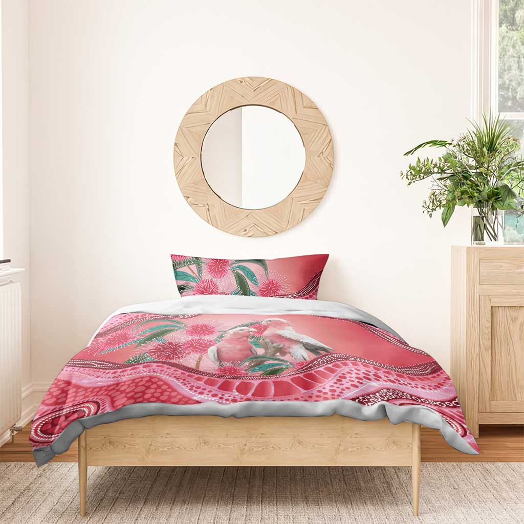 Indigenous Pink Galah Australia Bedding Set Australian Hakea Aboriginal Art Proud