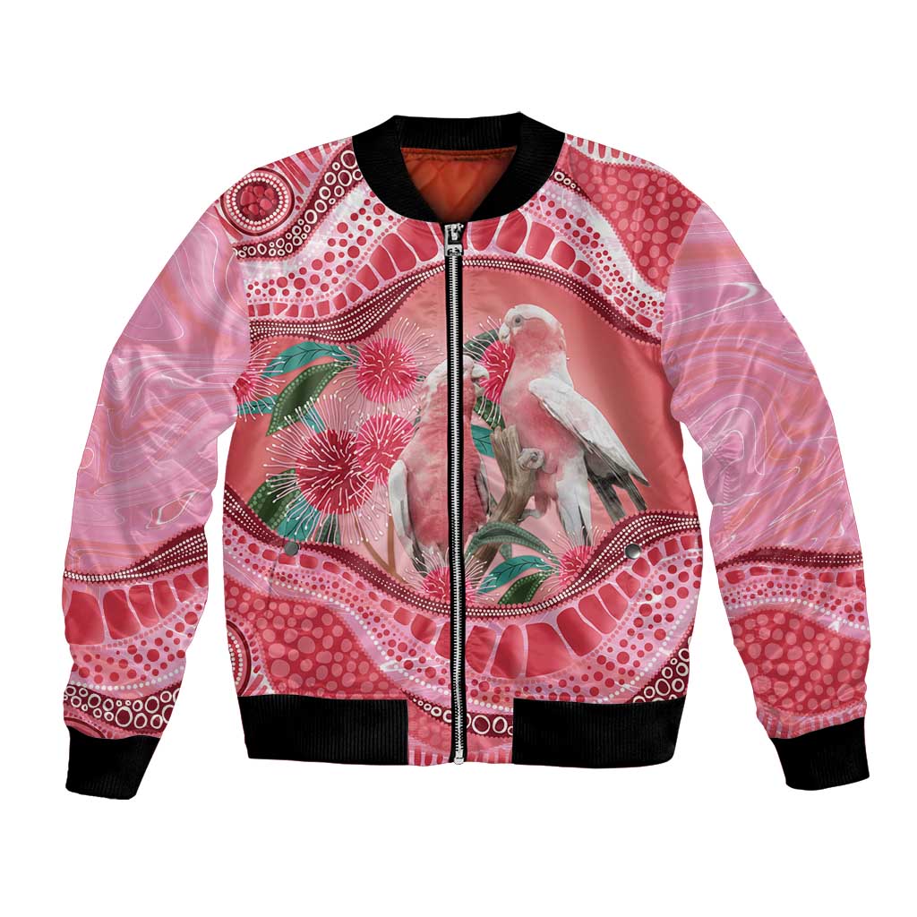 Indigenous Pink Galah Australia Bomber Jacket Australian Hakea Aboriginal Art Proud
