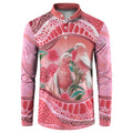 Indigenous Pink Galah Australia Button Sweatshirt Australian Hakea Aboriginal Art Proud