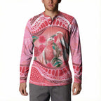 Indigenous Pink Galah Australia Button Sweatshirt Australian Hakea Aboriginal Art Proud