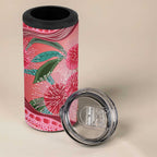Indigenous Pink Galah Australia 4 in 1 Can Cooler Tumbler Australian Hakea Aboriginal Art Proud